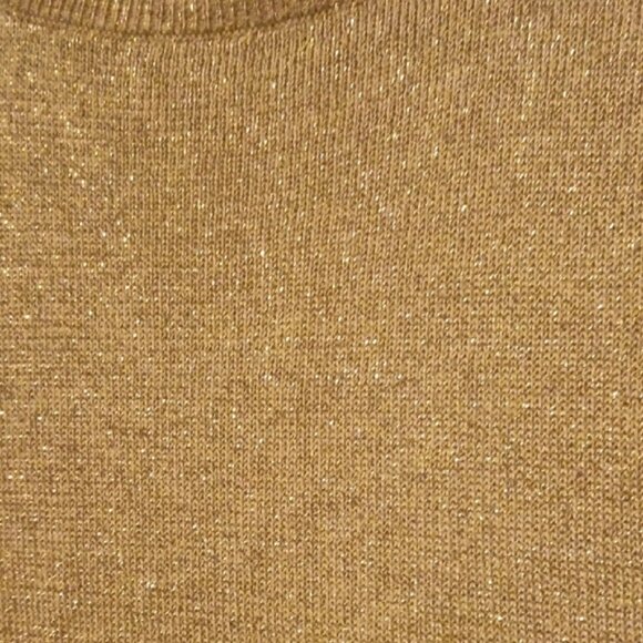 Vintage Yarnworks himmering Gold Turtleneck Sweater Should Pads Siz XL - Picture 7 of 9
